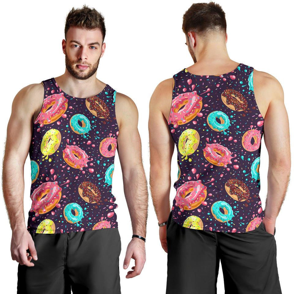 Colorful donut glaze pattern Men Tank Top