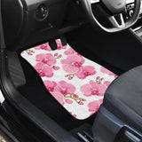 Pink Purple Orchid Pattern Background Front And Back Car Mats