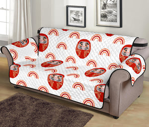 Daruma japanese wooden doll design pattern Sofa Cover Protector