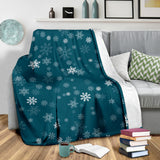 Snowflake Pattern Dark Background Premium Blanket