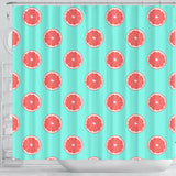 Grapefruit Green Background Shower Curtain Fulfilled In US