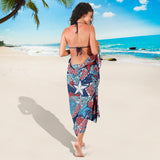 Hand Drawn Colorful Starfish Sarong