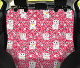 Maneki Neko Lucky Cat Sakura Pink Background Dog Car Seat Covers
