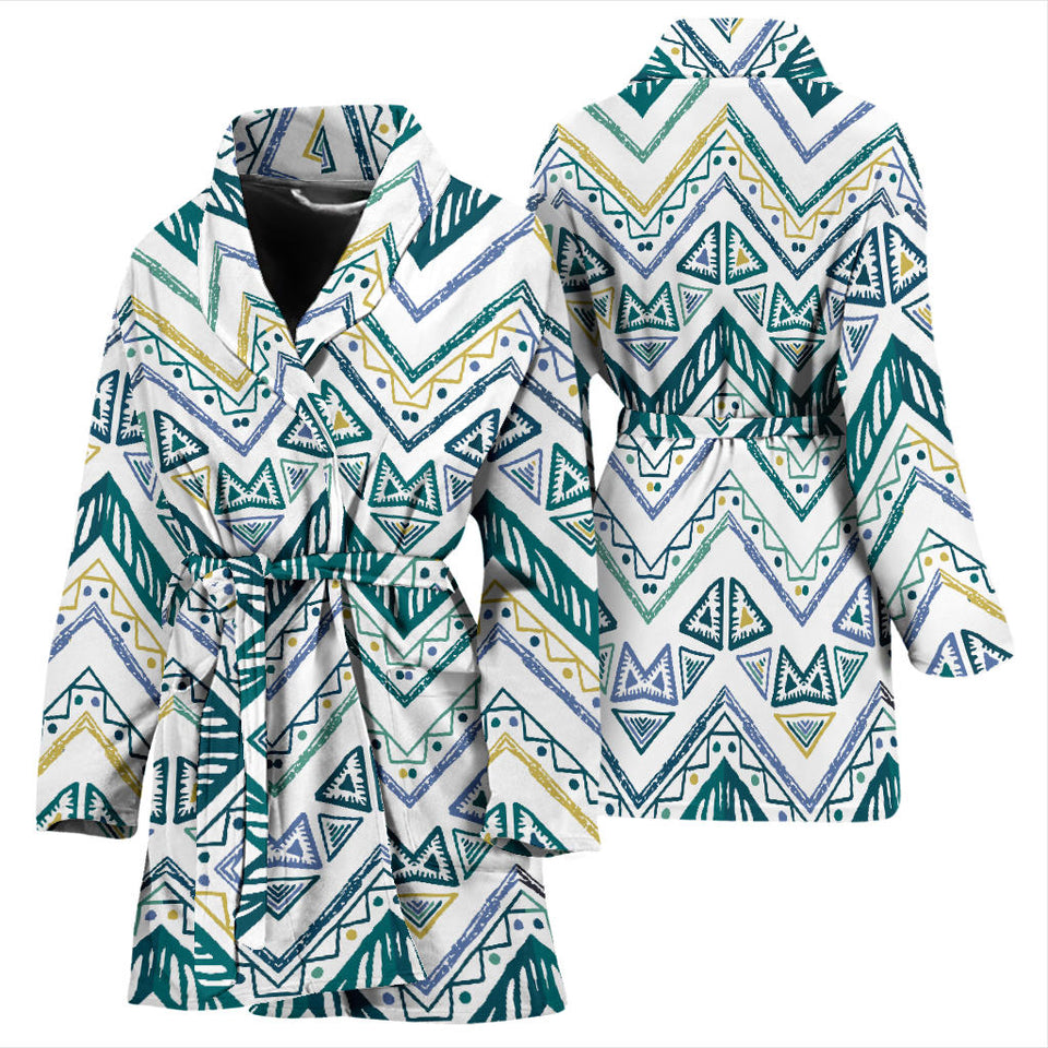 Zigzag  Chevron Paint Design Pattern Women'S Bathrobe