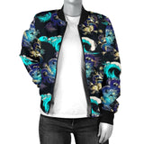 Dragon Sea Wave Pattern Women'S Bomber Jacket