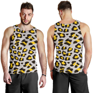 Gray Leopard print pattern Men Tank Top