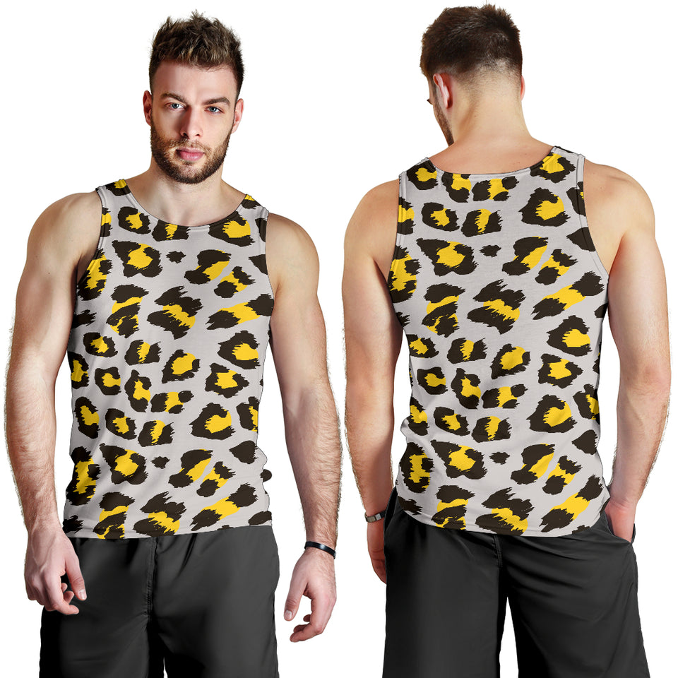 Gray Leopard print pattern Men Tank Top