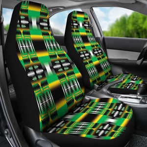 Strips Green Car Seat Covers
