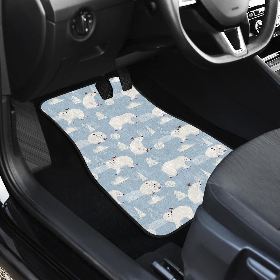 Cute Polar Bears Christmas Decoration Pattern Front Car Mats