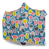 Colorful Mushroom Design Pattern Hooded Blanket