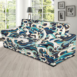Japanese Wave Pattern Sofa Slipcover