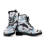 Cute Dolphins Childish Style Pattern Leather Boots