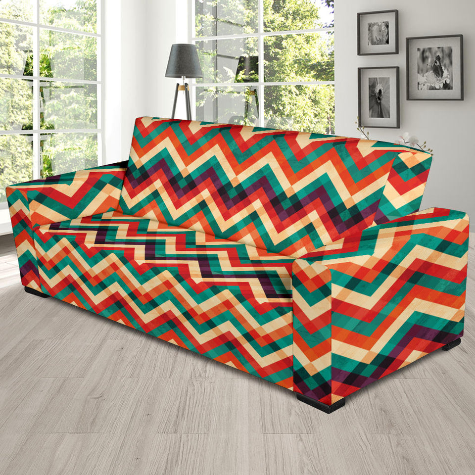 Zigzag  Chevron Colorful Pattern Sofa Slipcover