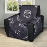 sushi pattern black background Recliner Cover Protector