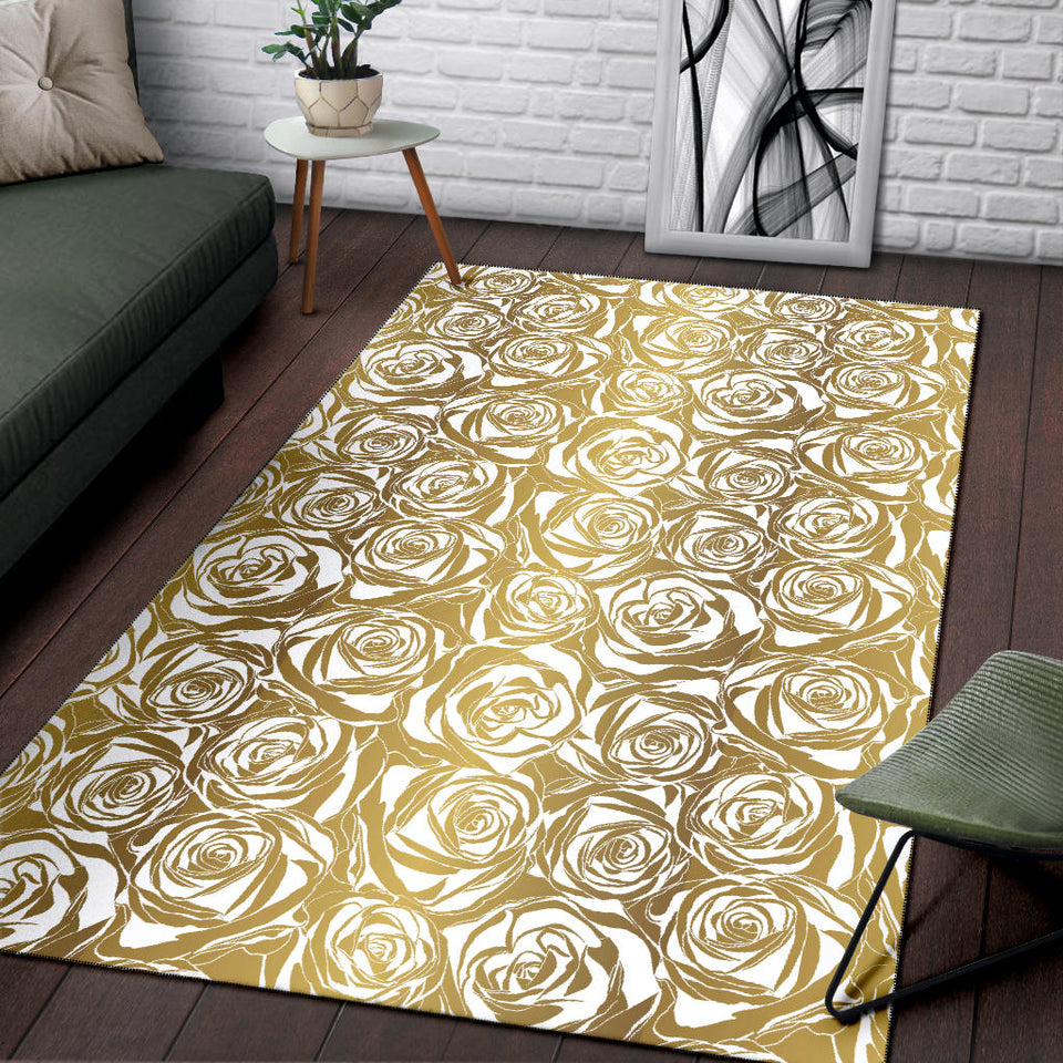 Rose Pattern Print Design 05 Area Rug