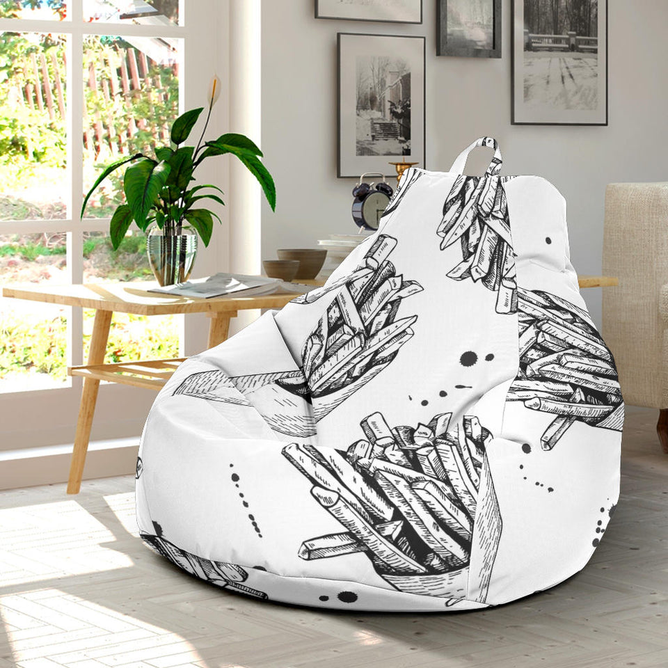 Hand Drawn French Fries Pattern Bean Bag Cover