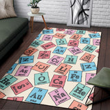 Chemistry Periodic Table Pattern Print Design 02 Area Rug