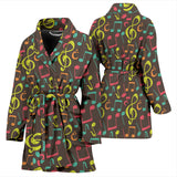 Music Notes Pattern Print Design 05 Women's Bathrobe