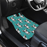 Hand Drawn Boston Terrier Dog Pattern Front And Back Car Mats