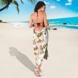 Cute Dog Corgi Striped Background Pattern Sarong