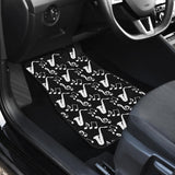 Saxophone Music Notes Treble Clef Black White Theme Front Car Mats