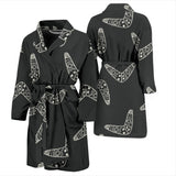 Hand Drawn Boomerang Australian Aboriginal Ornament Men'S Bathrobe
