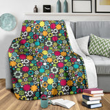 Gear Pattern Print Design 03 Premium Blanket