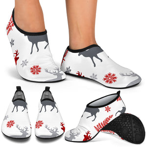 Deer Tree Snowflakes Chrismas Pattern Aqua Shoes