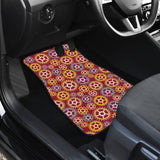 Gear Pattern Print Design 04 Front and Back Car Mats
