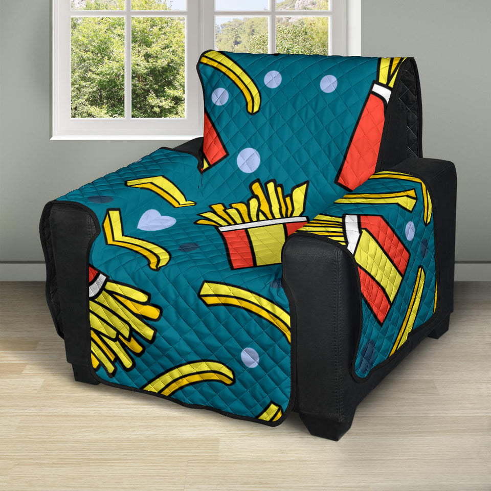 French fries red paper box pattern Recliner Cover Protector