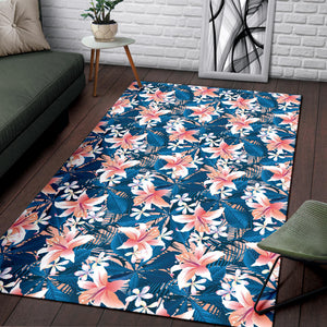 Hibiscus Pattern Print Design 02 Area Rug.