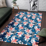 Hibiscus Pattern Print Design 02 Area Rug.