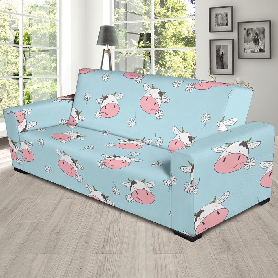 Cute Cow Flower Pattern Sofa Slipcover