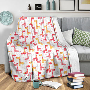 Giraffe Pattern Print Design 03 Premium Blanket