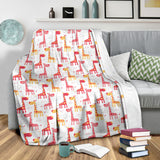 Giraffe Pattern Print Design 03 Premium Blanket