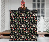 Raccoon Watermelon Pattern Premium Quilt