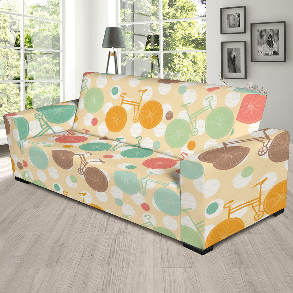 Bicycle Pattern Print Design 01 Sofa Slipcover