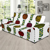 Colorful Apples Leave Zebra Stripe Sofa Slipcover