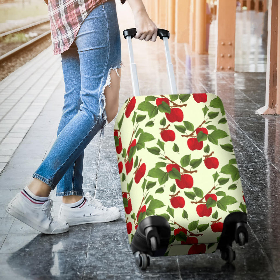 Red Apples Leaves Pattern Luggage Covers