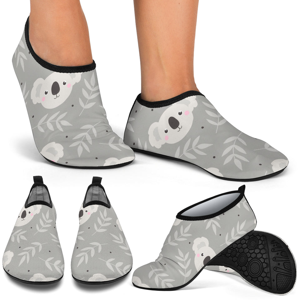 Cute Koala Leaves Pattern Aqua Shoes