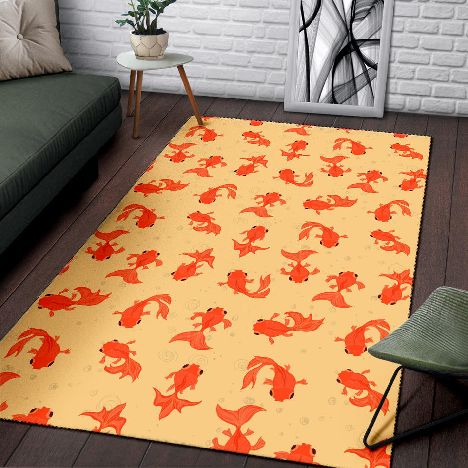 Goldfish Pattern Print Design 02 Area Rug