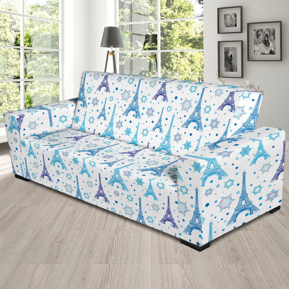Eiffel Tower Pattern Print Design 01 Sofa Slipcover