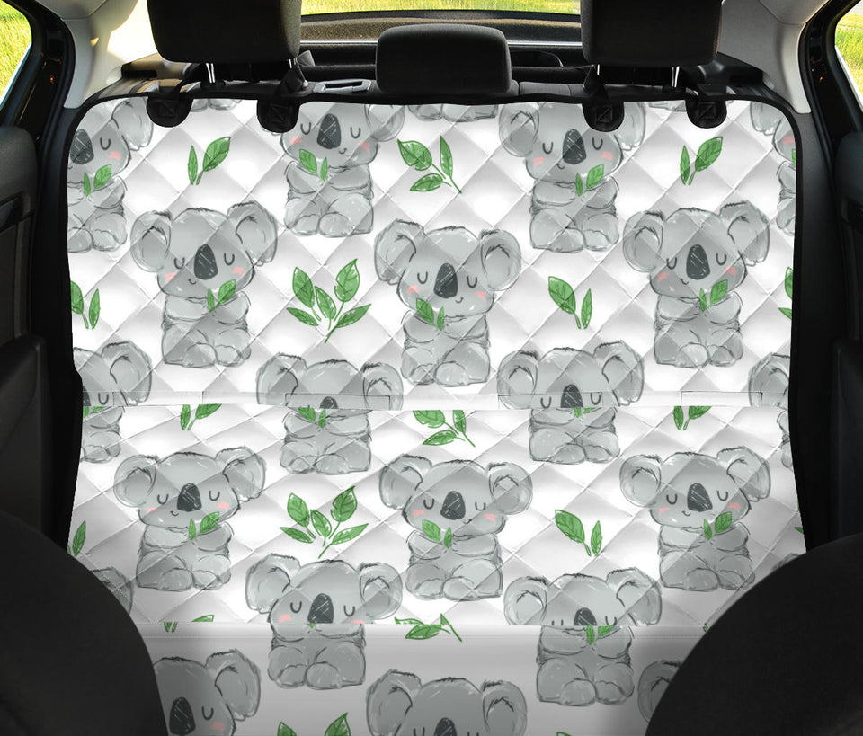 Hand Drawn Koala Leaves Pattern Dog Car Seat Covers