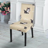Cute Siberian Husky Dining Chair Slipcover