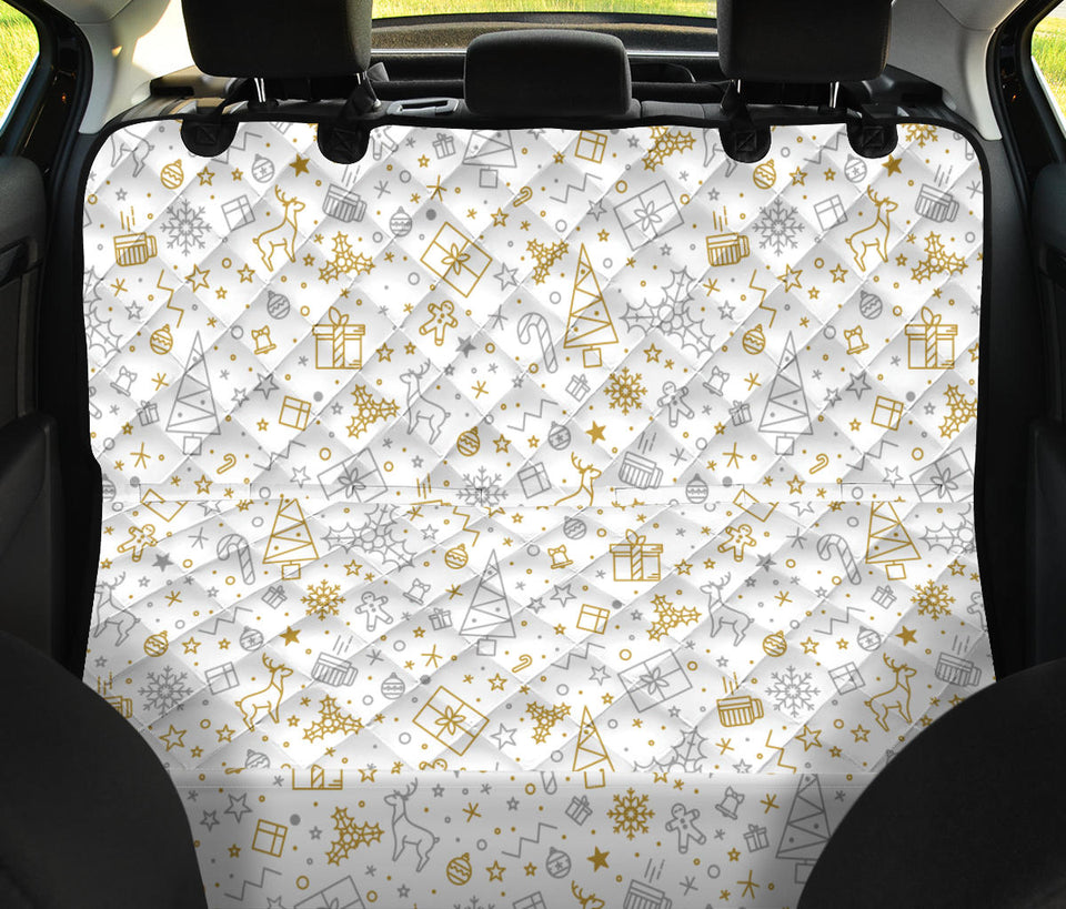 Christmas Tree Christmas Element Silver Gold Pattern Dog Car Seat Covers