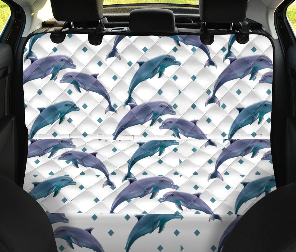 Dolphins Pattern Dotted Background Dog Car Seat Covers