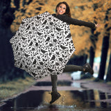 Crow Dark Floral Pattern Umbrella