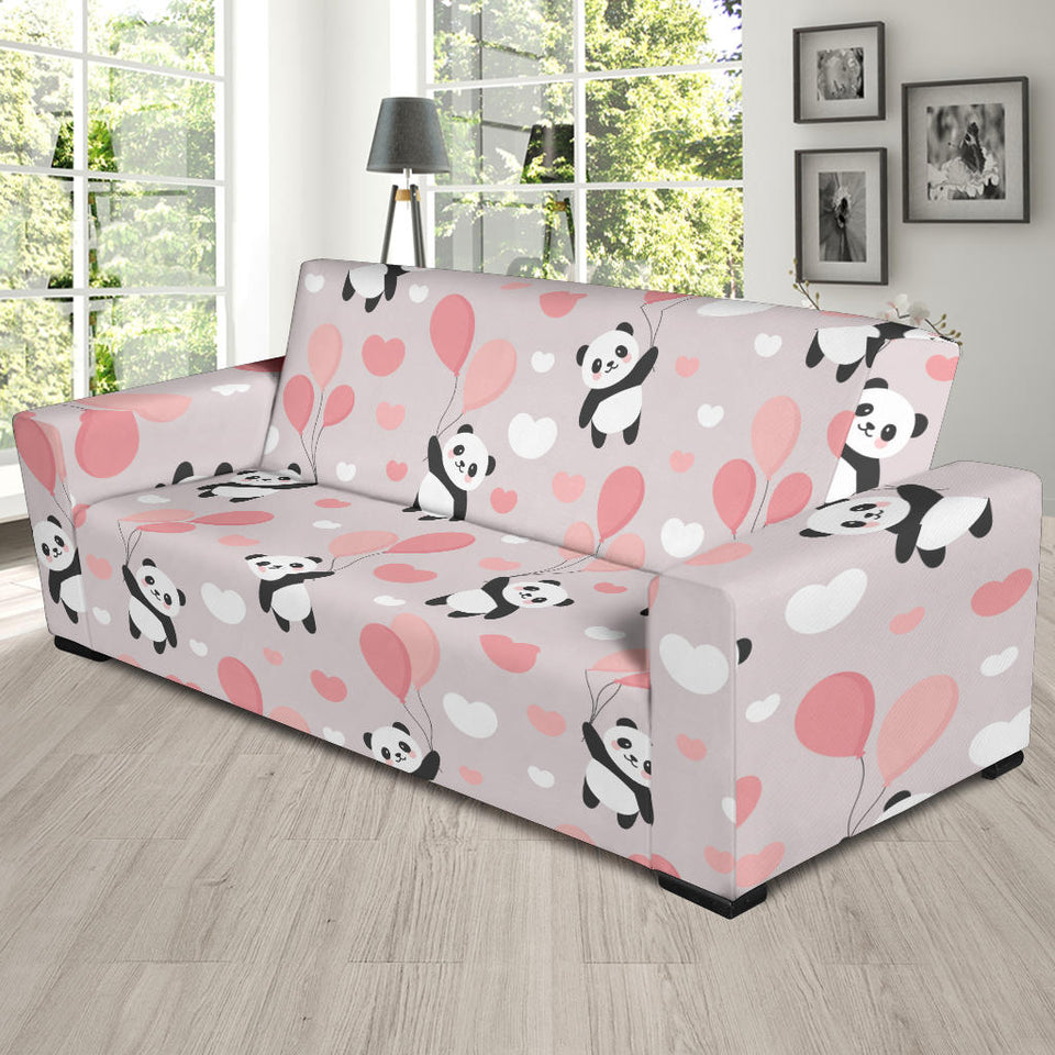 Cute Panda Ballon Heart Pattern Sofa Slipcover