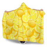 Lemon Pattern Hooded Blanket