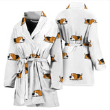 Cute Beagle Dog Sleeping Pattern Women'S Bathrobe